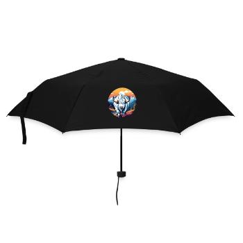 Weißes Yak - Regenschirm (klein) - Schwarz - Vorne