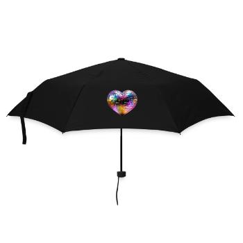Club Disco Herz - Regenschirm (klein) - Schwarz - Vorne