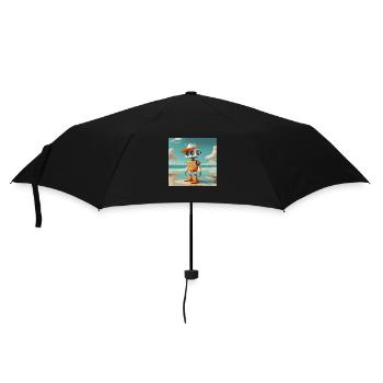 mignon petit robot vintage futuriste orange - Parapluie standard - noir - Devant