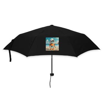 mignon petit robot vintage futuriste orange - Parapluie standard - noir - Devant
