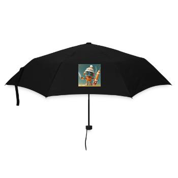 robot lance des fusées pour le réveillon du Nouvel An - Parapluie standard - noir - Devant