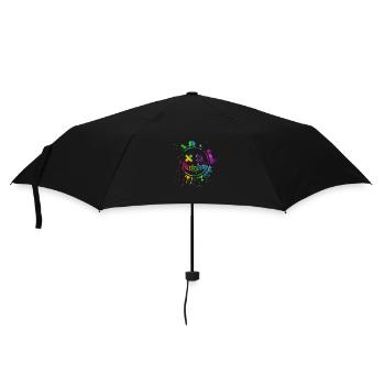 Pixelsmiley - Regenschirm (klein) - Schwarz - Vorne