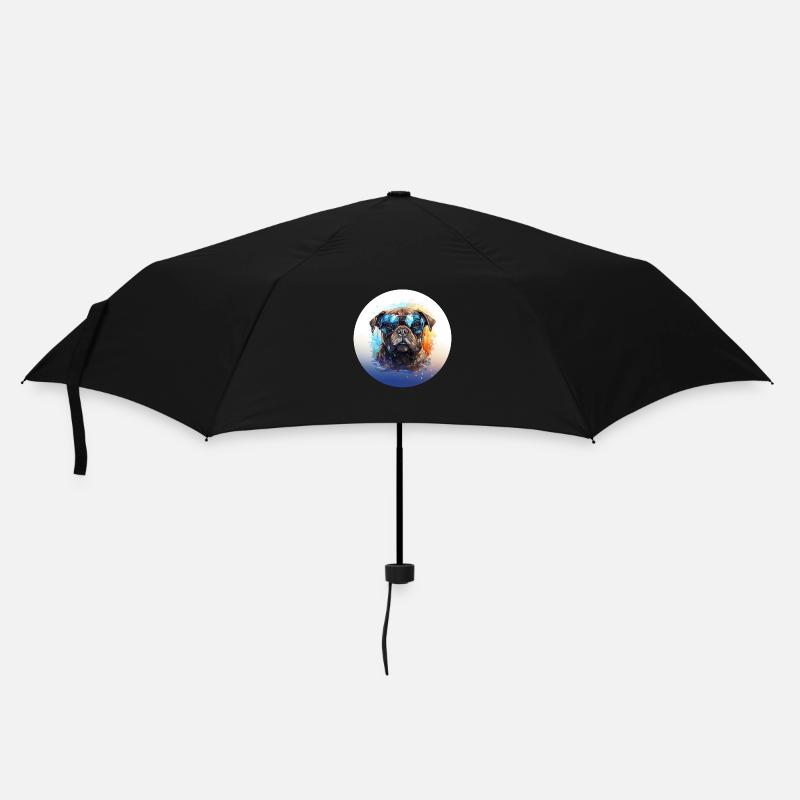 Carlin avec lunettes de soleil - Parapluie standard - noir