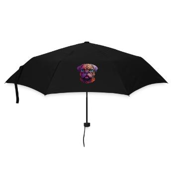 Pug colorful - Umbrella (small) - black - Front