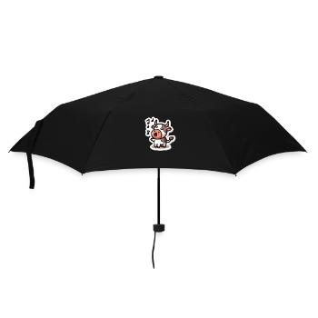 Niedliche singende Kuh Illustration - Regenschirm (klein) - Schwarz - Vorne