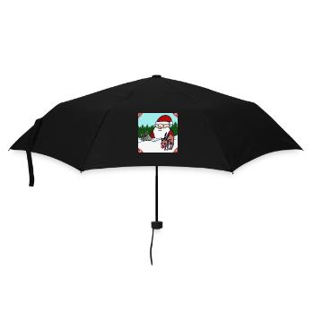 Frohe Weihnacht - Regenschirm (klein) - Schwarz - Vorne