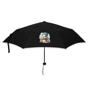 Bonhomme de neige pour enfants en forme de poussin - Parapluie standard - noir - Devant
