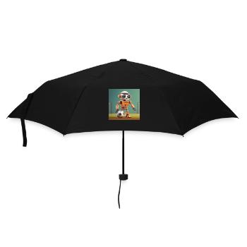 mignon petit robot vintage futuriste orange - jouer - Parapluie standard - noir - Devant