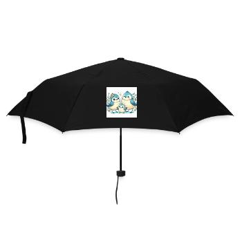 Cute Bird Family - Umbrella (small) - black - Front