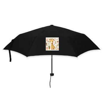 Giraffe Birthday - Regenschirm (klein) - Schwarz - Vorne