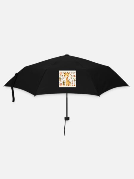 Giraffe Birthday - Umbrella (small) - black