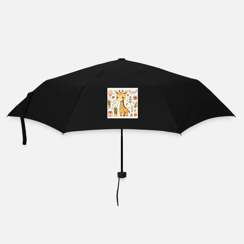 Giraffe Birthday - Umbrella (small) - black