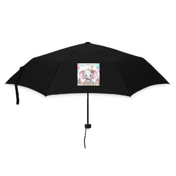 Elefant - Regenschirm (klein) - Schwarz - Vorne