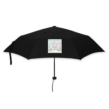 Elefant Geburtstagsparty - Regenschirm (klein) - Schwarz - Vorne