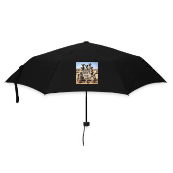 Famille Suricate - Parapluie standard - noir - Devant