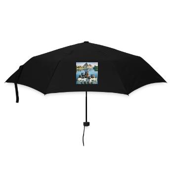 Famille des hippopotames - Parapluie standard - noir - Devant