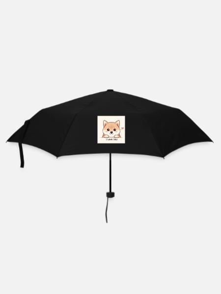 Shiba Inu Liebe zum Mitnehmen - Regenschirm (klein) - Schwarz