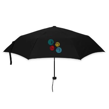 HAPPY BIRTHDAY. HAPPY BIRTHDAY. ANNIVERSARY. - Umbrella (small) - black - Front