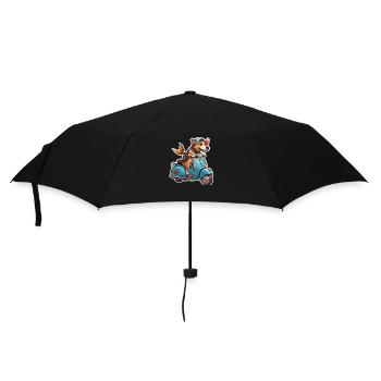 Chien sur une trottinette - Parapluie standard - noir - Devant