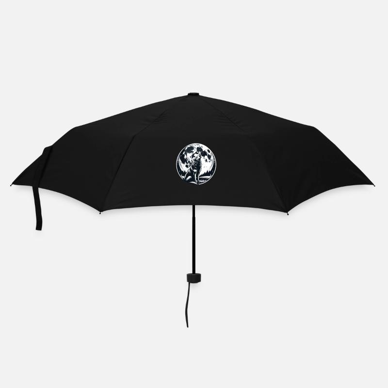 Wolf Silhouette - Regenschirm (klein) - Schwarz