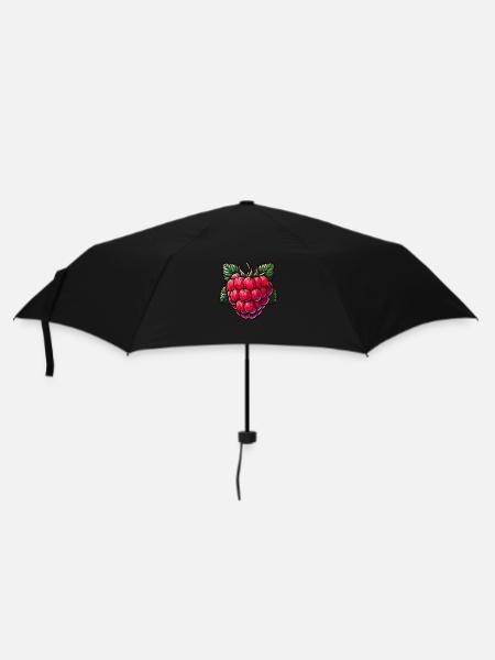 Himbeere - Regenschirm (klein) - Schwarz