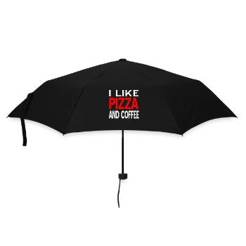 Pizza - Regenschirm (klein) - Schwarz - Vorne