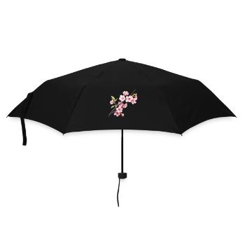 Sakura-Frühling - Regenschirm (klein) - Schwarz - Vorne