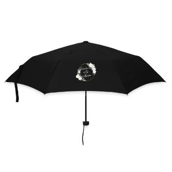 Trauzeuge der Braut weißes Blumen-passendes T-Shirt - Regenschirm (klein) - Schwarz - Vorne