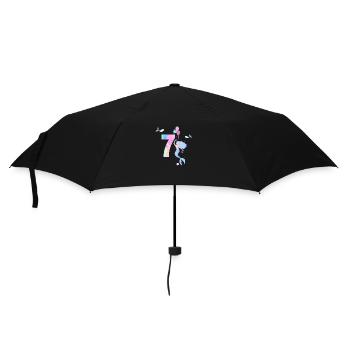 7e anniversaire sirène - Parapluie standard - noir - Devant