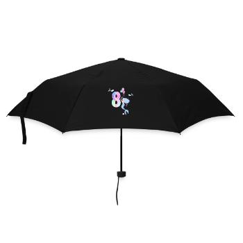 Meerjungfrau zum 8-jährigen Jubiläum - Regenschirm (klein) - Schwarz - Vorne