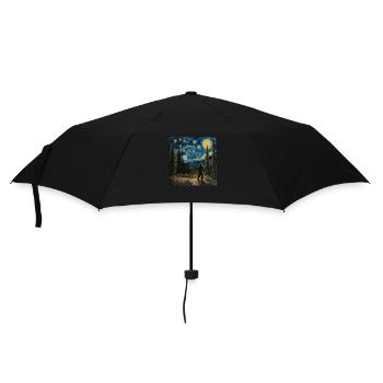 bigfoot, big foot, van gogh, sternenacht - Regenschirm (klein) - Schwarz - Vorne