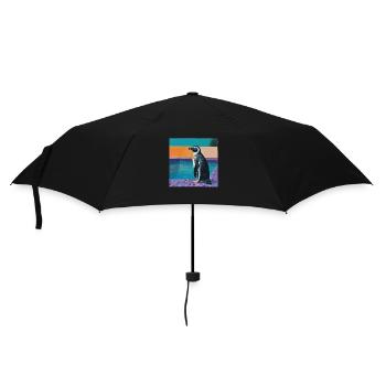 penguin, colorful, animal, gift, gift idea - Umbrella (small) - black - Front