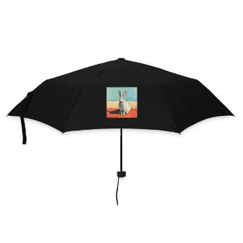 hase, kaninchen, bunt, tier, geschenk - Regenschirm (klein) - Schwarz - Vorne