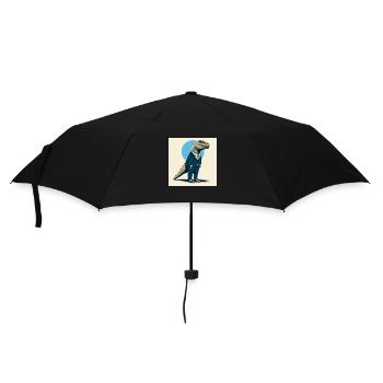 Dino en costume - Parapluie standard - noir - Devant