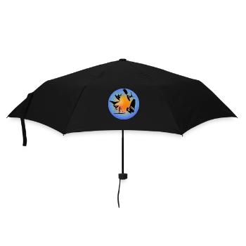Rond jaune bleu grain wing wind kite - Parapluie standard - noir - Devant