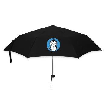 Pinguin Bo-Grafik - Regenschirm (klein) - Schwarz - Vorne