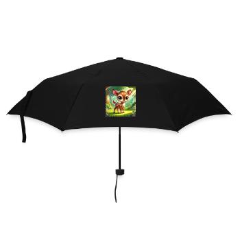 cartoon fawn - Umbrella (small) - black - Front
