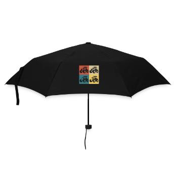 Retro-Vintage-Traktor - Regenschirm (klein) - Schwarz - Vorne