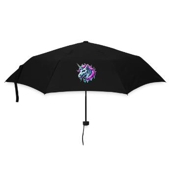 bad unicorn - Regenschirm (klein) - Schwarz - Vorne
