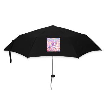 Cartoon Einhorn 2 - Regenschirm (klein) - Schwarz - Vorne