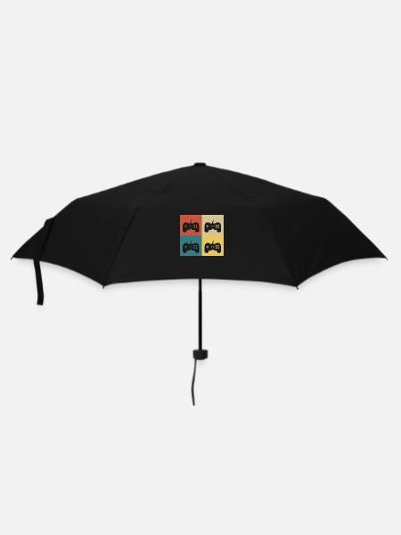 Retro-Vintage-Konsole - Regenschirm (klein) - Schwarz