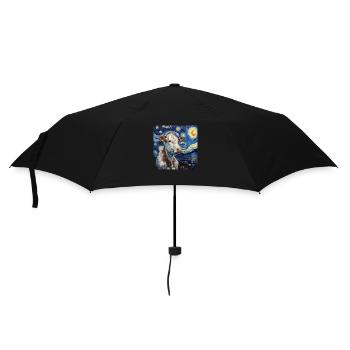 kuh, kühe, van gogh, sternennacht - Regenschirm (klein) - Schwarz - Vorne