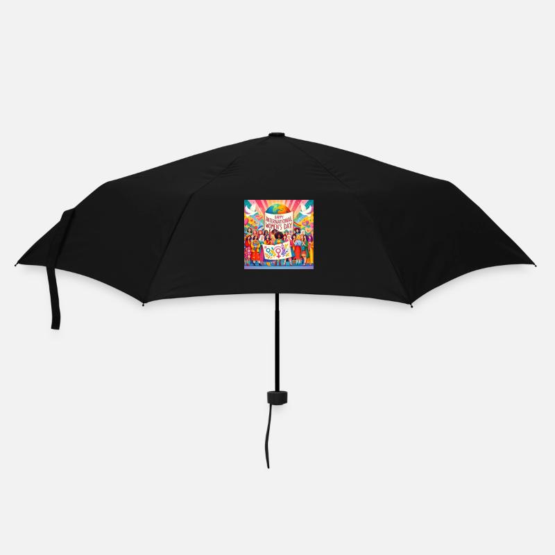 Weltfrauentag 8 März - Regenschirm (klein) - Schwarz