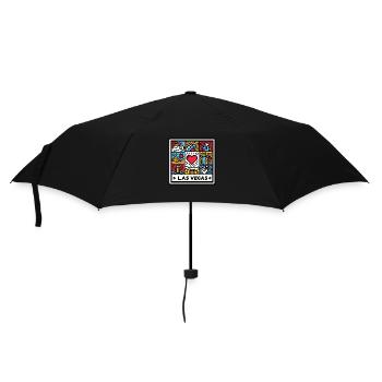 Las Vegas Pop Art - Regenschirm (klein) - Schwarz - Vorne