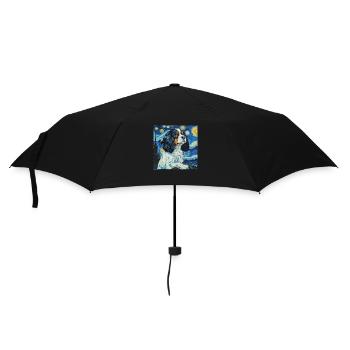 Cavalier King Charles Spaniel, van gogh - Regenschirm (klein) - Schwarz - Vorne