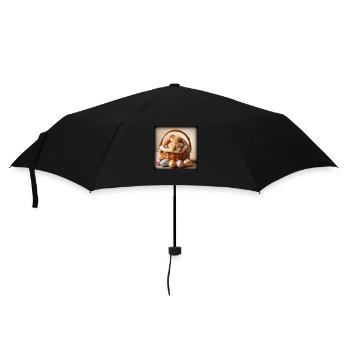 Un lapin mignon dans un panier - Parapluie standard - noir - Devant