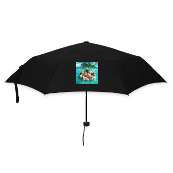 Tropische Insel - mentally I am here - Regenschirm (klein) - Schwarz - Vorne