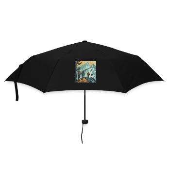 Hiking, Hiking, Mountains, Nature, Camping, Summit, Alps - Umbrella (small) - black - Front