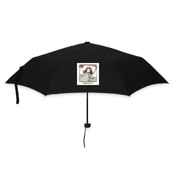 Schlafendes Mädchen - mentally I am here - Regenschirm (klein) - Schwarz - Vorne