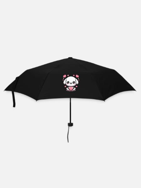 Cute Puppy Dog Heart - Umbrella (small) - black